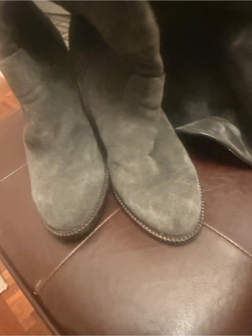 Dolce Vita Gray Suede Over-the-Knee Boots - Picture 2 of 7